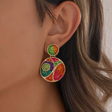 Vibrant Abstract Colorful Earrings image 2