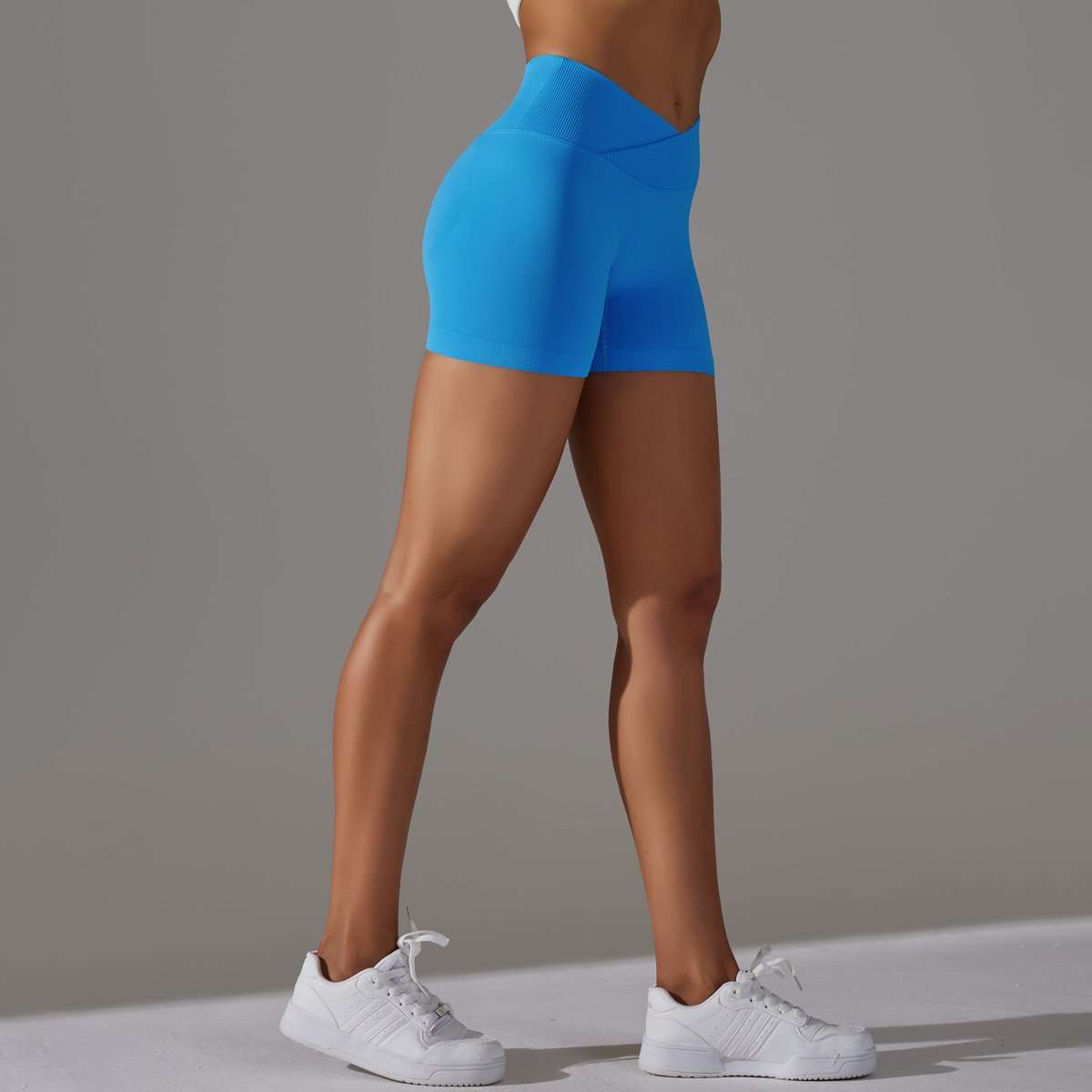 High-Waisted Seamless Athletic Shorts image 4