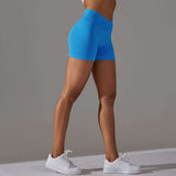 High-Waisted Seamless Athletic Shorts image 4