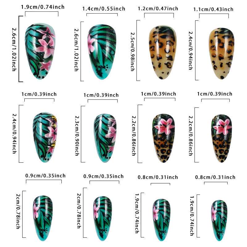 Vibrant Floral and Leopard Print Nail Art image 2
