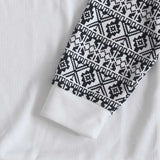 Round Neck Sweater With Patterned Sleeves image 8