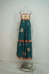 Maxi Dress with Artistic Print Details image 3