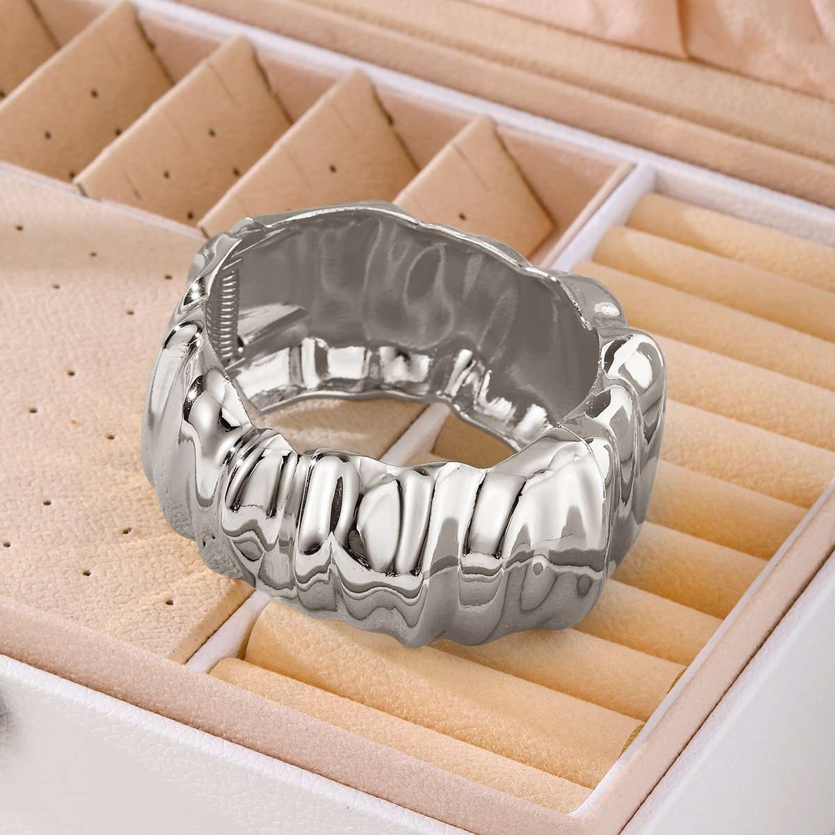 Irregular plated statement  bracelet image 6