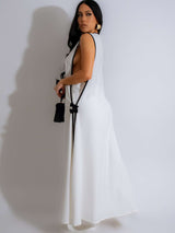 Contrast Trim Longline Coat and Wide Leg Pants Set image 4