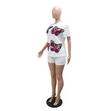 Sequin Lips Graphic T-Shirt & Shorts Set image 4