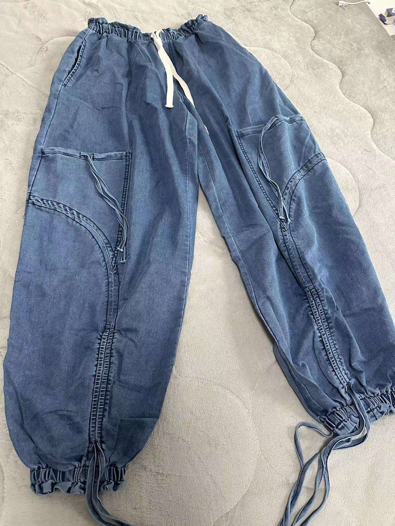 Loose cargo jeans wide leg denim pants image 5