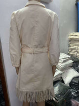 Chic Off White Fringe Dress image 5