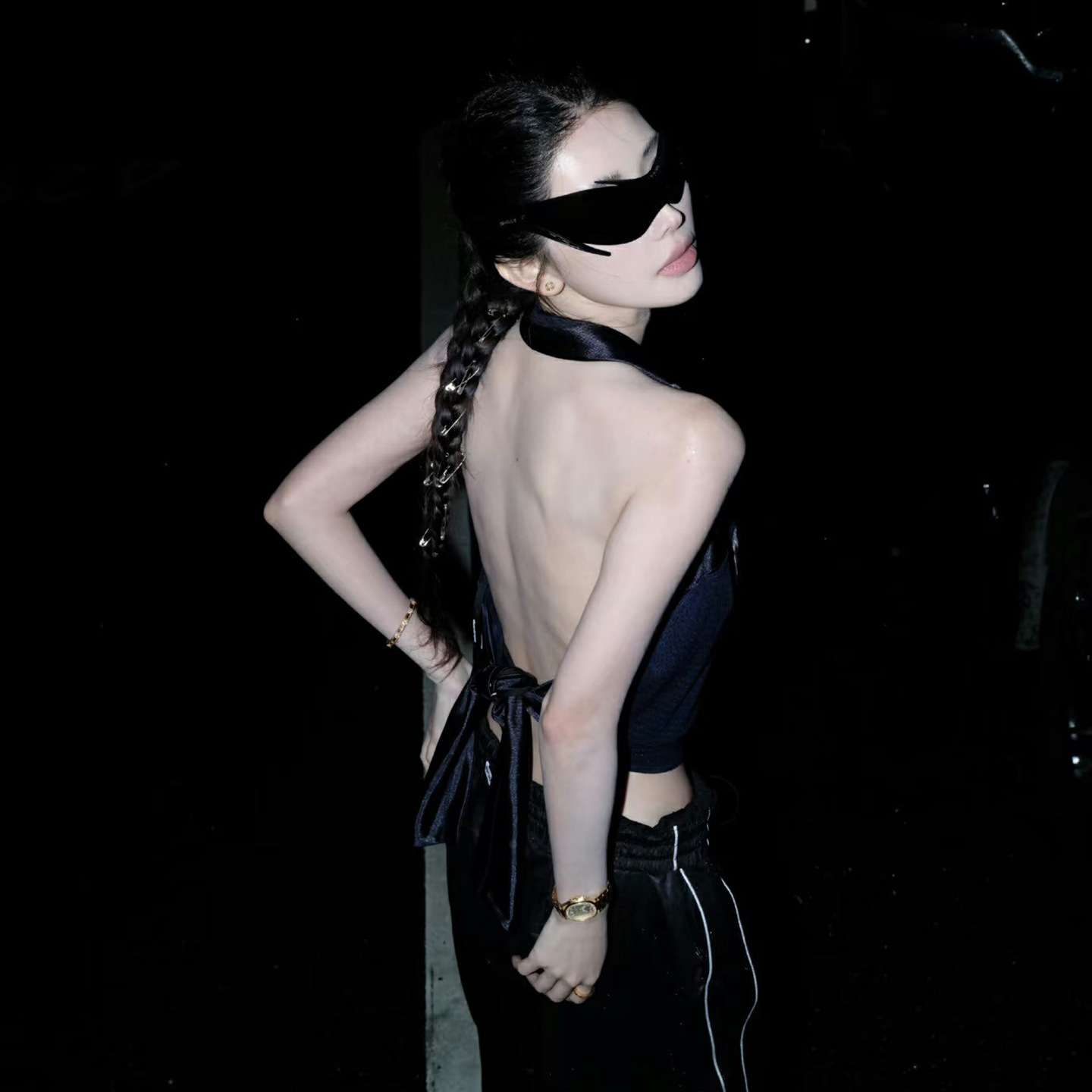 Casual Top & Wide-Leg Pants with Piping image 2