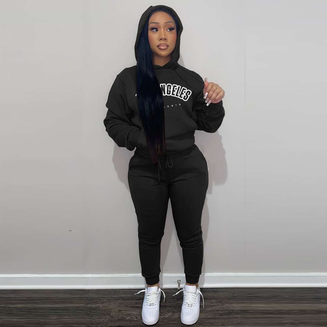 Women's Hooded Neck Sweatshirt - XL, Black image