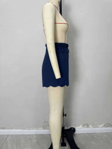 High-Waisted Paperbag Shorts with Scalloped Hem image 3