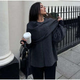 Single-button Short Coat With Asymmetrical Knitted Scarf image 5
