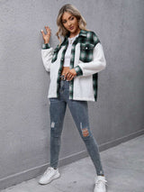Trendy Plaid Sherpa Jacket image 2
