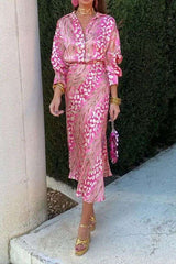 Animal Print Shirt and Skirt Set image 1