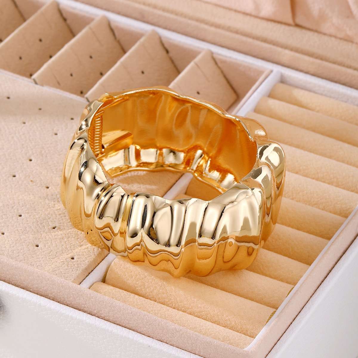 Irregular plated statement  bracelet image 3