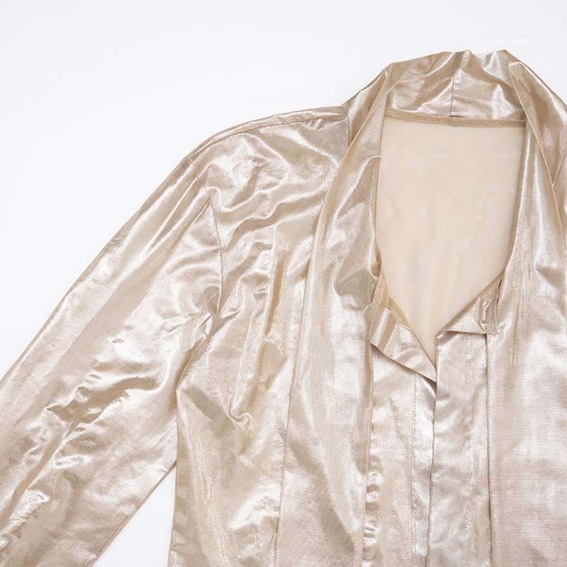 Long Sleeve Deep V Neckline Top & Skirt image 5