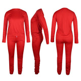 Sweatsuit Solid Color Pullover Fitness Outfits image 4