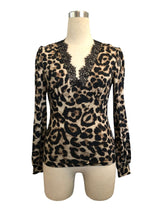 Leopard Print V Neck Top image 3