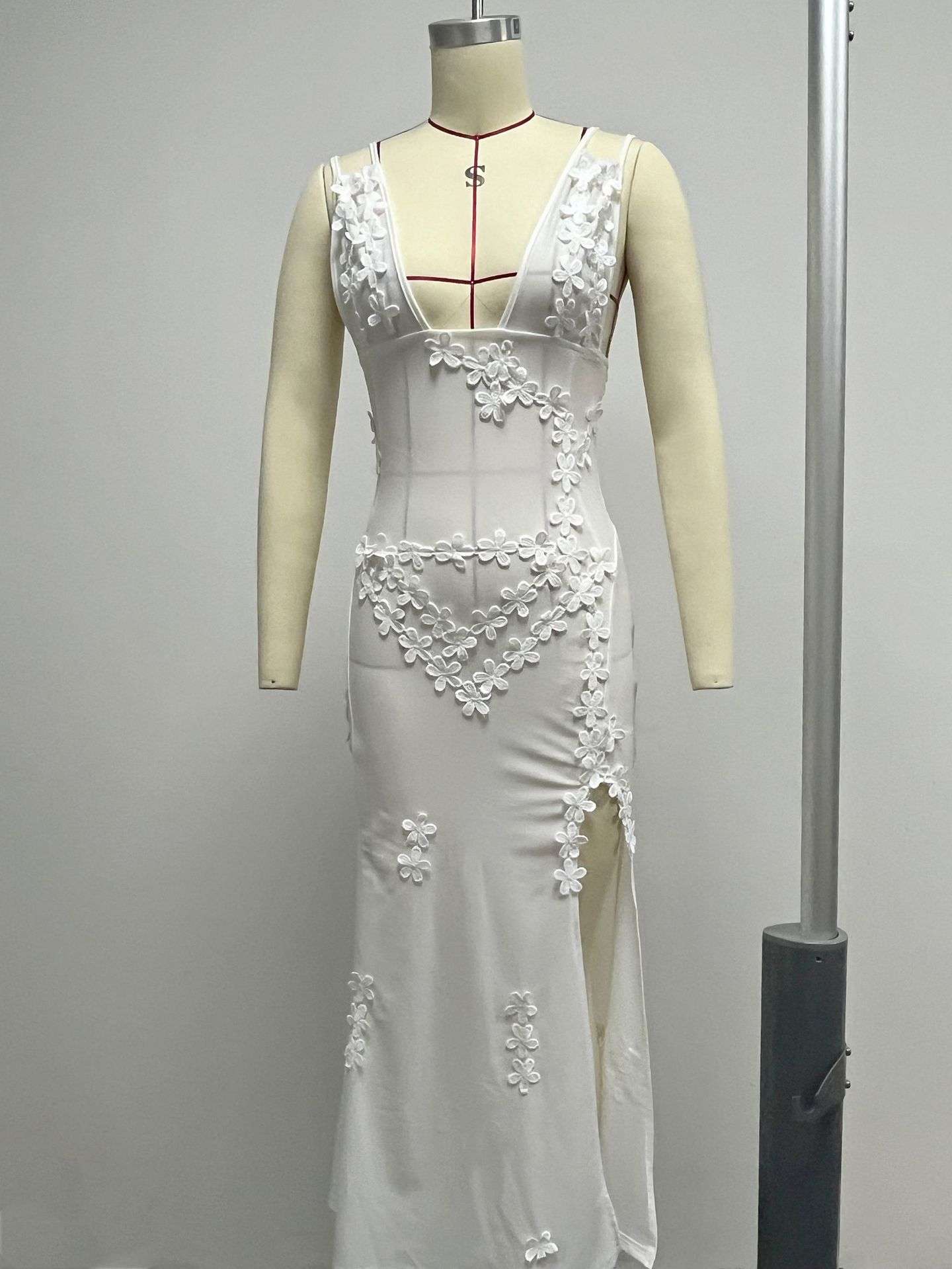 Floral Embroidered Sheer Dress image 4