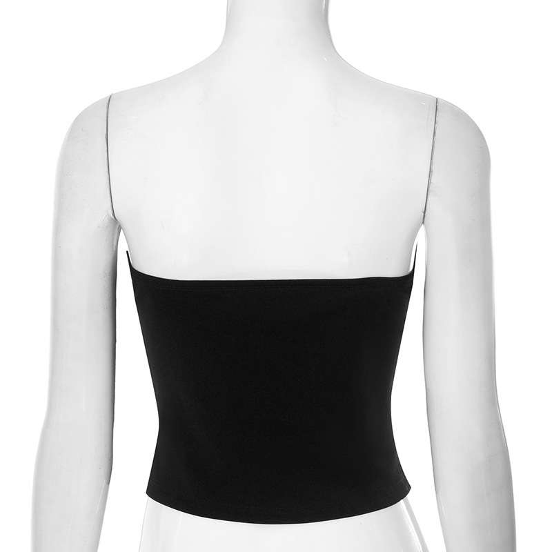 Elegant Strapless Corset Top with Decorative Ties image 3