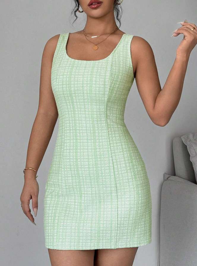Checkered Sleeveless Dress image 5