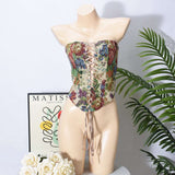 Drawstring Floral Corset image 2