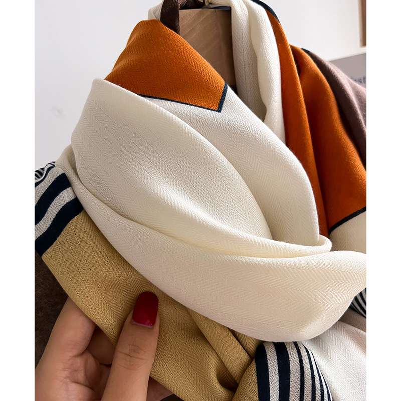 Color-Block Comfortable Luxury Scarf image 4
