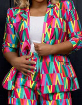 Casual Blazer Jacket Printed Multicolor image 2