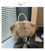 Faux Fur Handbag with Cut-Out Design