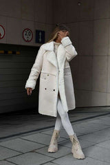 Soft Fall Coat Cardigan Mid Length Long Sleeve - XL, Off-White image