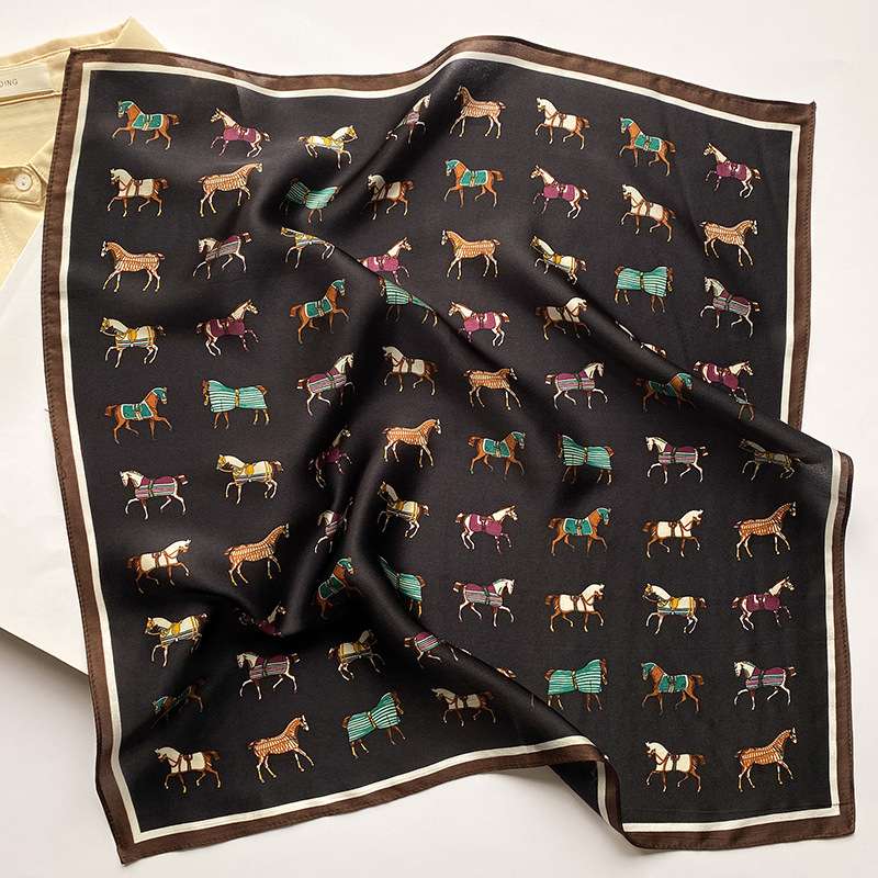 Luxury Scarf Hijab Fashion Print Bandana - Free Size, Multi Brown image