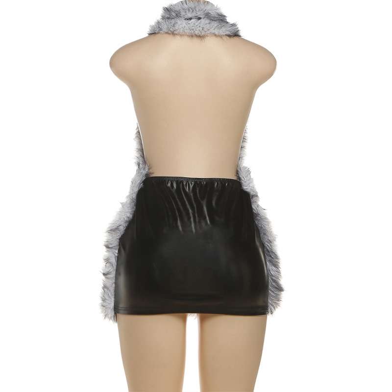 Faux Leather Fur-Trimmed Jumpsuit image 6