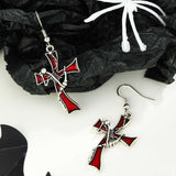 Gothic Cross Enamel Earrings image 1