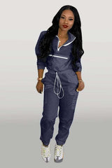 Casual Two-Piece Windbreaker Tracksuit Set image 4