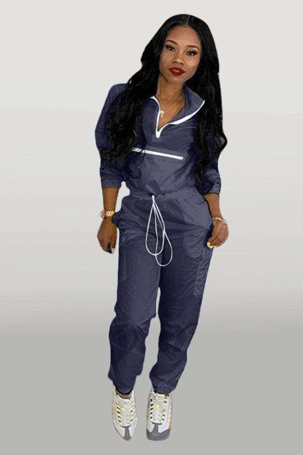 Casual Two-Piece Windbreaker Tracksuit Set image 4