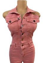 Backless Cargo Denim Jumpsuit image 3