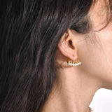 Elegant Gold and Pearl Hoop Earrings image 4