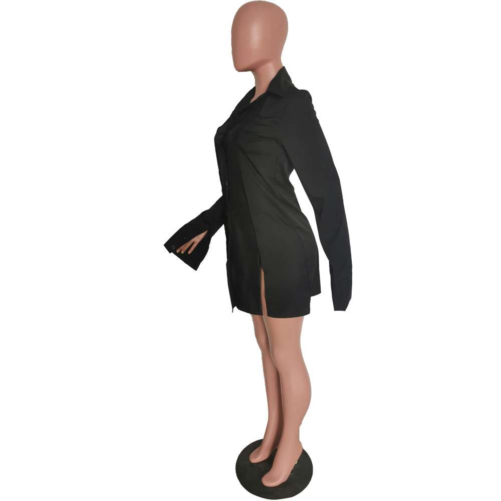 Button-Down Shirt Dress with Side Zippers image 5