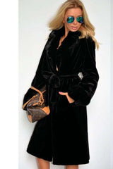 Suit Collar Thick Long Plush Coat image 1