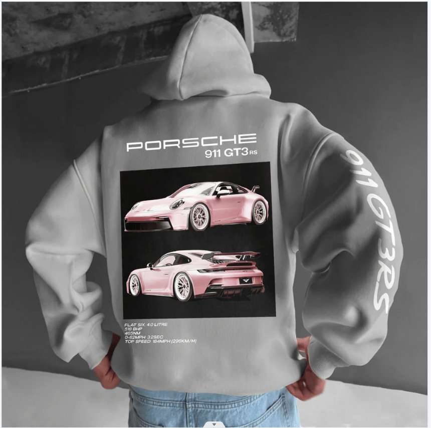 Streetwear Oversize Sports Car Print Hoodie image 4