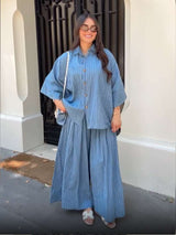 Women?s Striped Two-Piece Lounge Set image 3