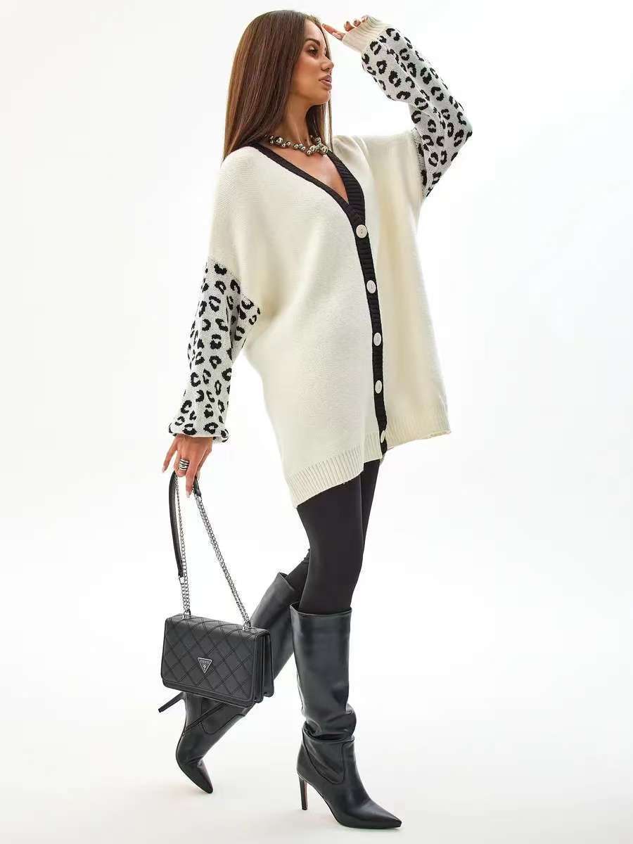 Leopard Print Cardigan with  Detail image 1