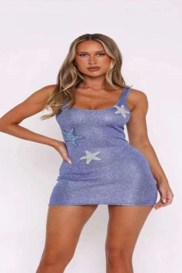 Tank Dress with Starfish Embellishments image 0