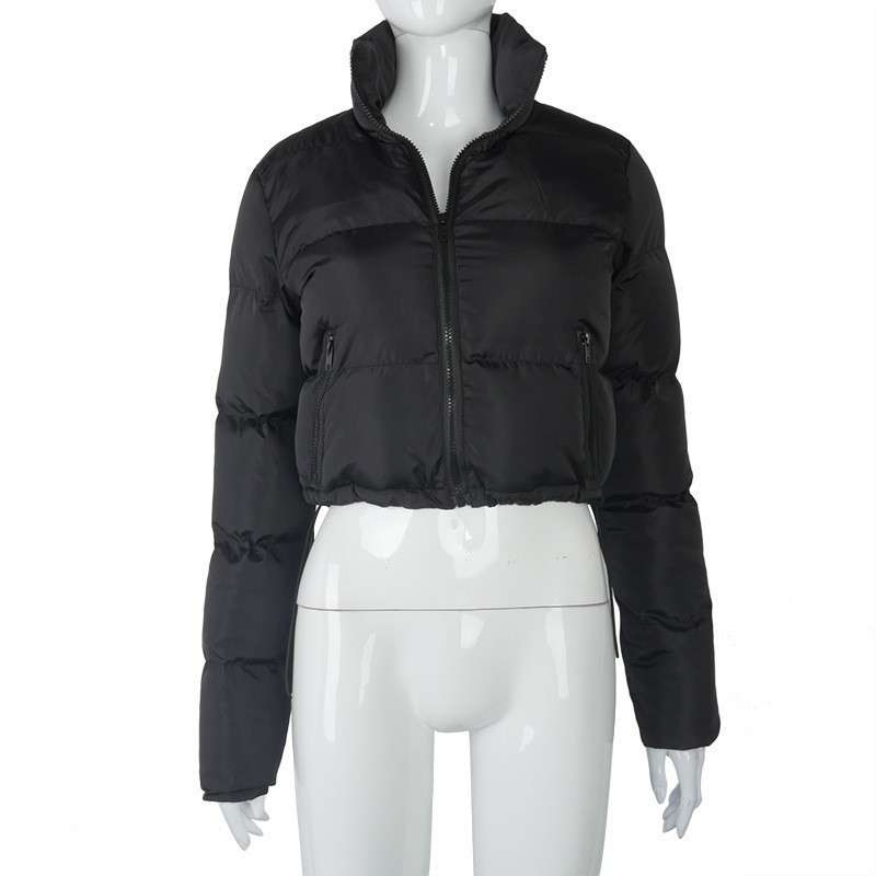 Bright Puffer Jacket with Hood - M, Black image
