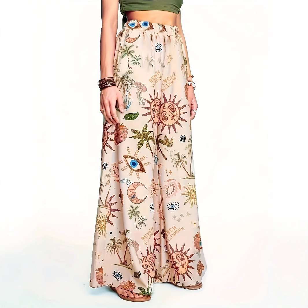Print Wide-Leg Palazzo Pants image 3