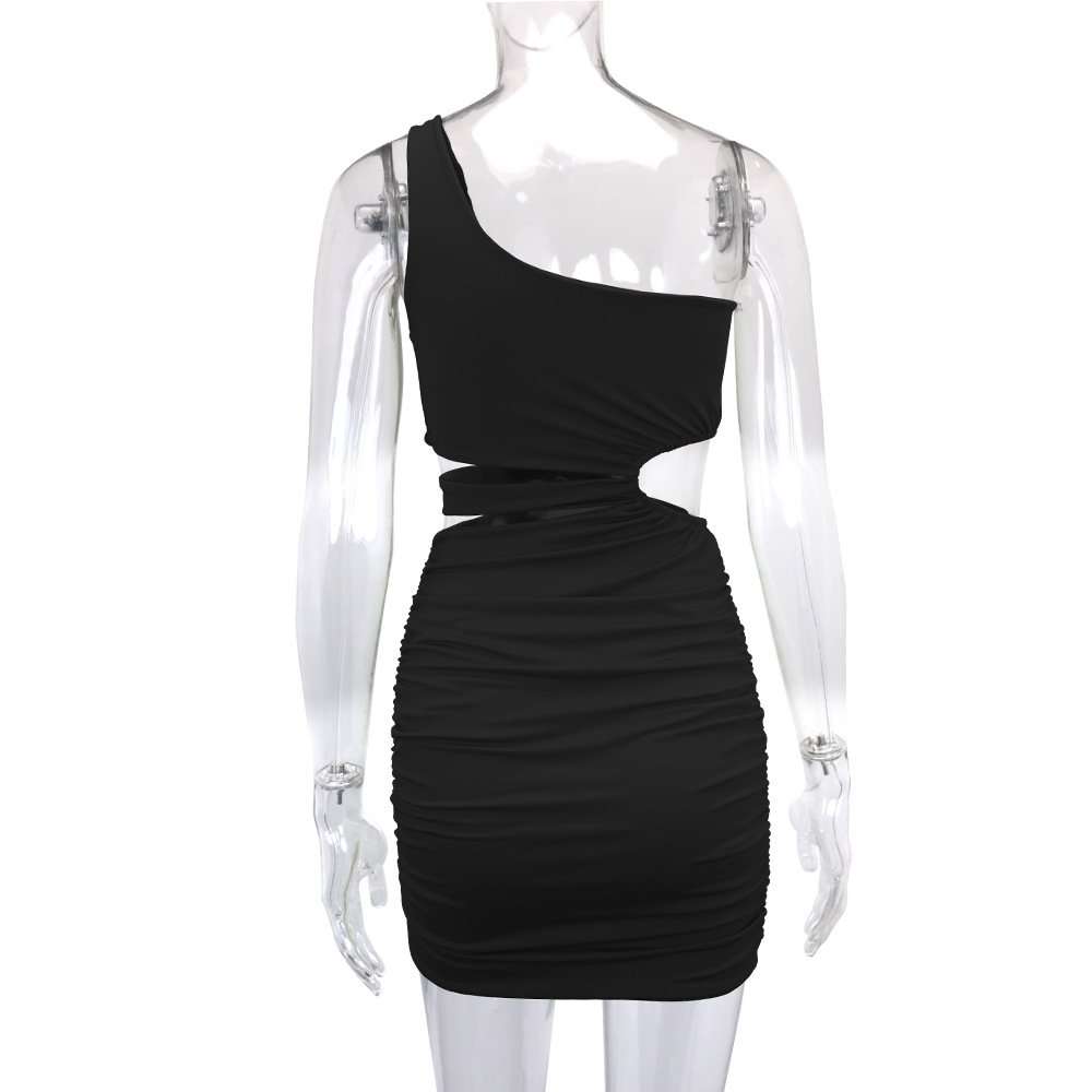 One-Shoulder Ruched Cutout Bodycon Mini Dress image 6