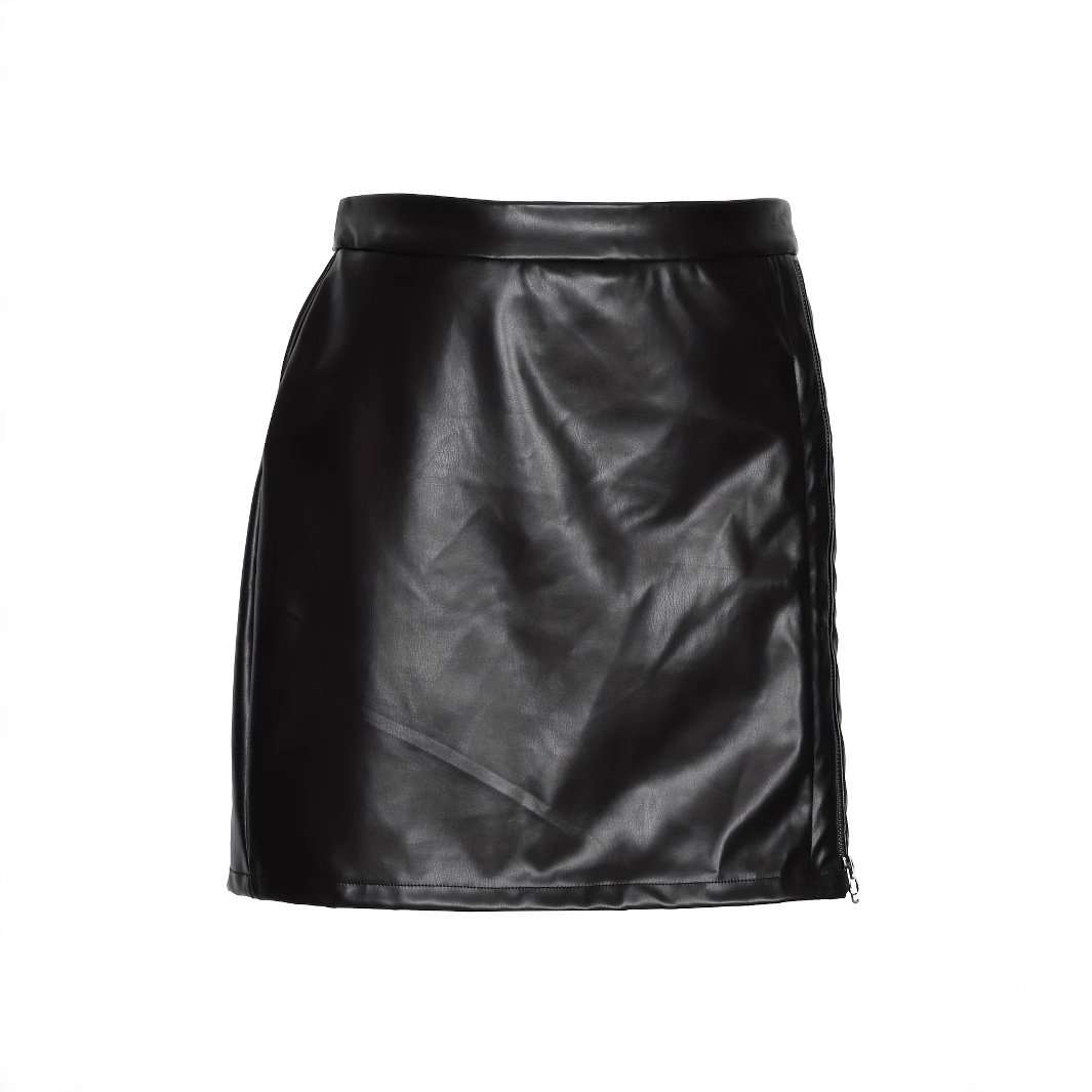 Mini Skirt with Lace Cutout and Front Zipper image 2