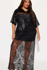 Sheer Lace Jersey Dress image 0