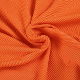 Ribbed Athletic Shorts - L, Orange image