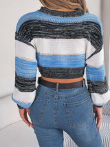 Color blocked Ribbed Pullover image 4