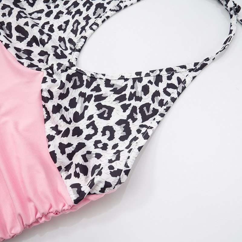 Halter Leopard Print Top and Shorts Set image 4